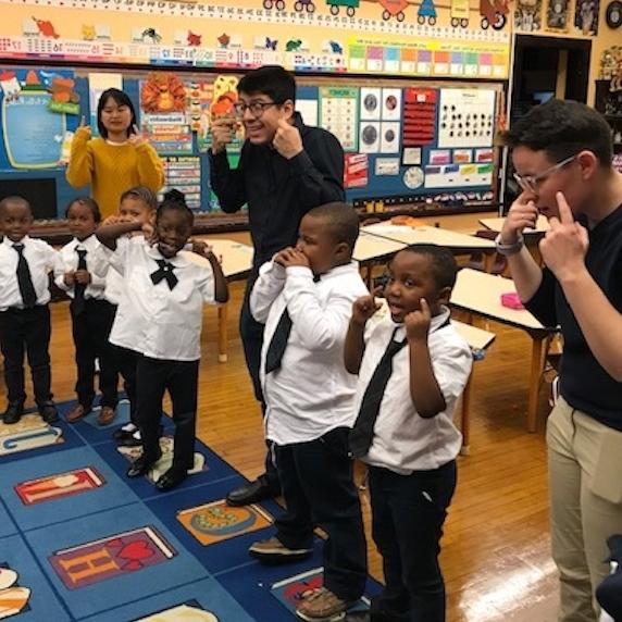 children in a classroom